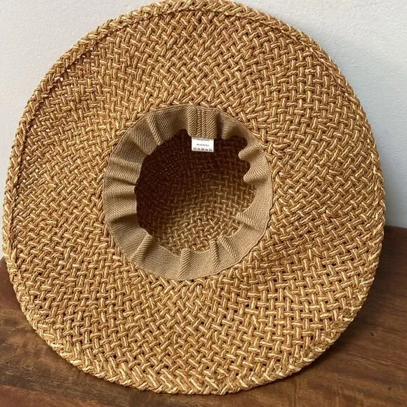 Woven Straw Hat with Beaded Band - Picture 6 of 9